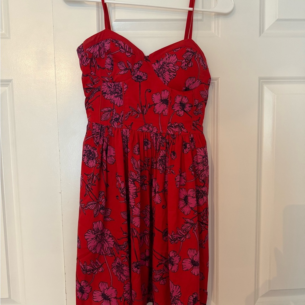 Floral Red Mini Dress